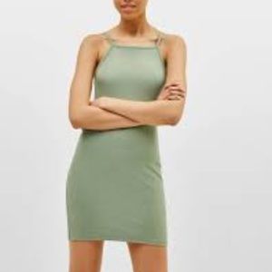 Green Ribbed Bershka Dress